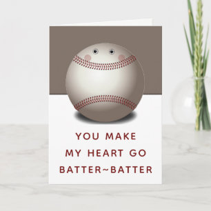 Cartões de São Valentim engraçados de beisebol