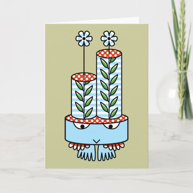 Cartões de saudação colorido do personagem de dese (Frente)