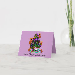 Cartões de saudação da manhã de Natal em Koalas