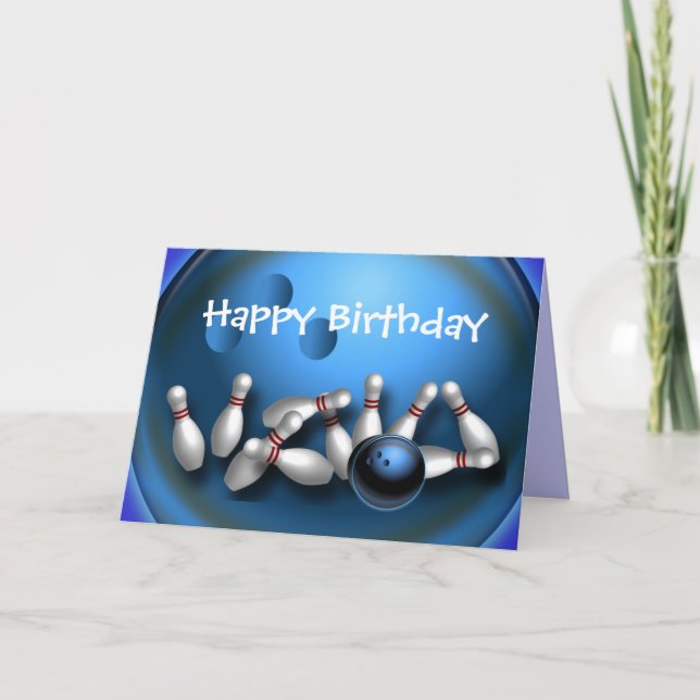 Cartões de saudação de Boliche personalizada (Frente)
