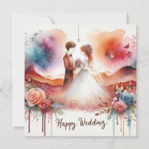 Cartões de Saudação de Casamento Feliz