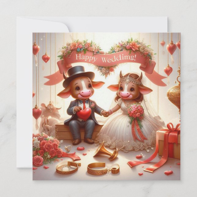 Cartões de Saudação de Casamento Feliz (Frente)