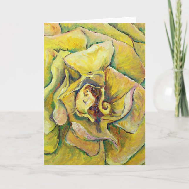 Cartões de saudação de espiral rosa amarela (Frente)