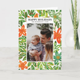 Cartões de saudação de flores pintadas para férias