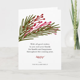 Cartões de saudação de folhas e berries