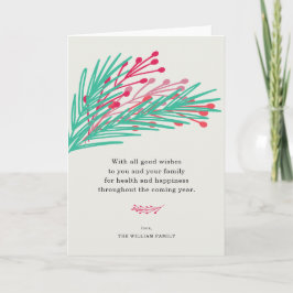 Cartões de saudação de folhas e berries