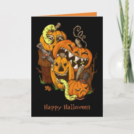 Cartões de saudação de Halloween Pumpkins e Cobras