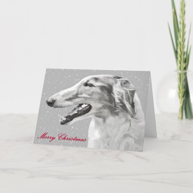 Cartões de saudação de Natal Borzoi (Frente)