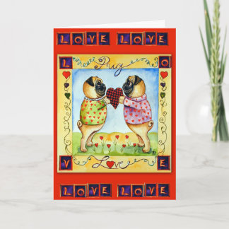 Cartões de Saudação de Pug Love