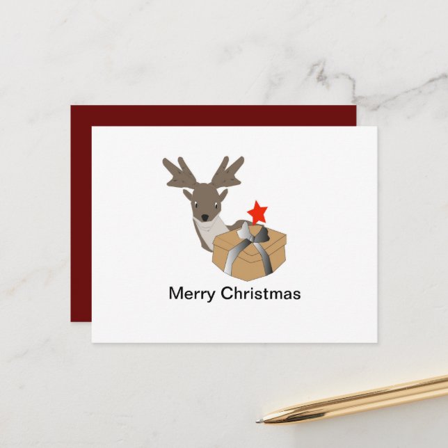 Cartões de Saudação de Reindedo de Natal (Frente/Verso In Situ)