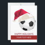 Cartões de Saudação de Santa Hat, Futebol de Natal<br><div class="desc">chapéu santa de tênis,  cartões de natal de tênis</div>
