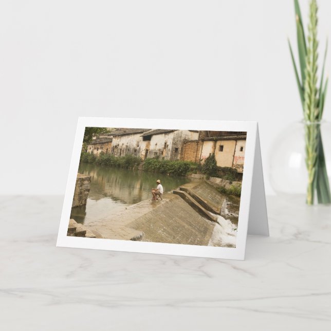 Cartões de saudação de Vazio dobrados de pesca de  (Frente)