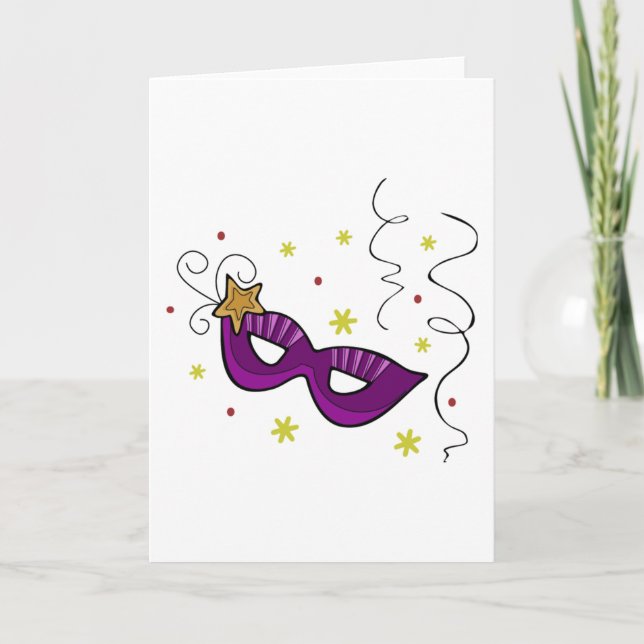 Cartões de saudação do Carnaval de Máscara Mardi G (Frente)