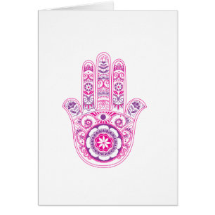 Cartões de saudação do Vazio de Hamsa, cor-de-rosa