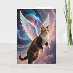Cartões de Saudação Dobrados do Calico Cat Angel
