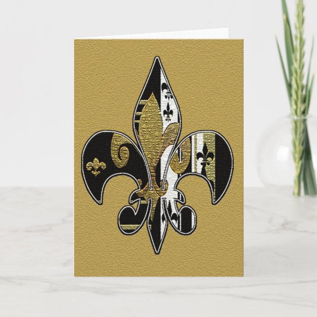 Cartões de saudação Fleur de lis Bling (Frente)