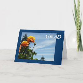 Cartões de saudação GRAD Blue Sky Orange Rose Flor