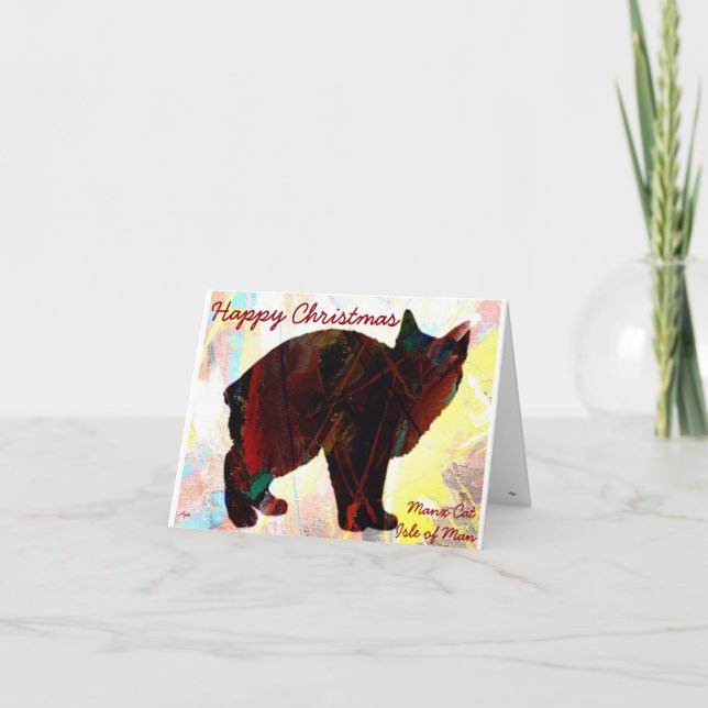 Cartões de saudação Manx Cat (Frente)