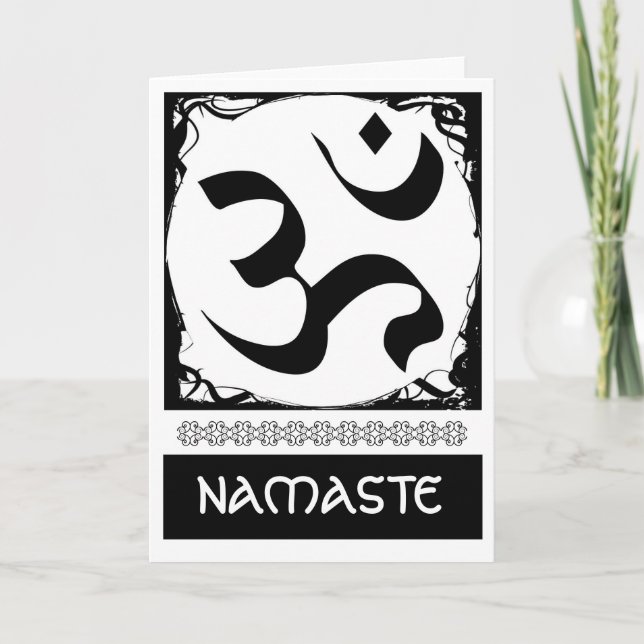 Cartões de Saudação Om Yoga (Frente)