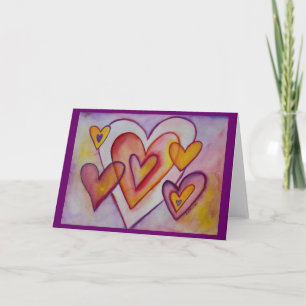 Cartões de Saudação Personalizados de Corações de