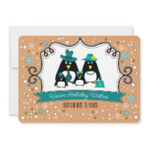 Cartões de saudação planos de natal da família Pen