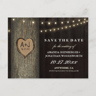 Cartões de Save The Date da Árvore Carvalho Avô Es