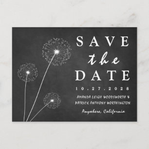 Cartões de Save The Date de Campo com Giz Dandelio