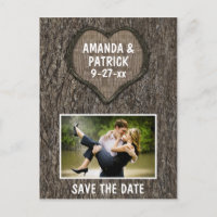 Cartões de Save The Date de Carvalho Esculturado R