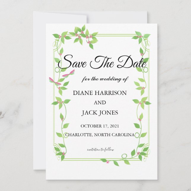 Cartões de Save The Date de Casamento com Botões C (Frente)