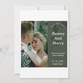 Cartões de save the date de casamento com foto e l