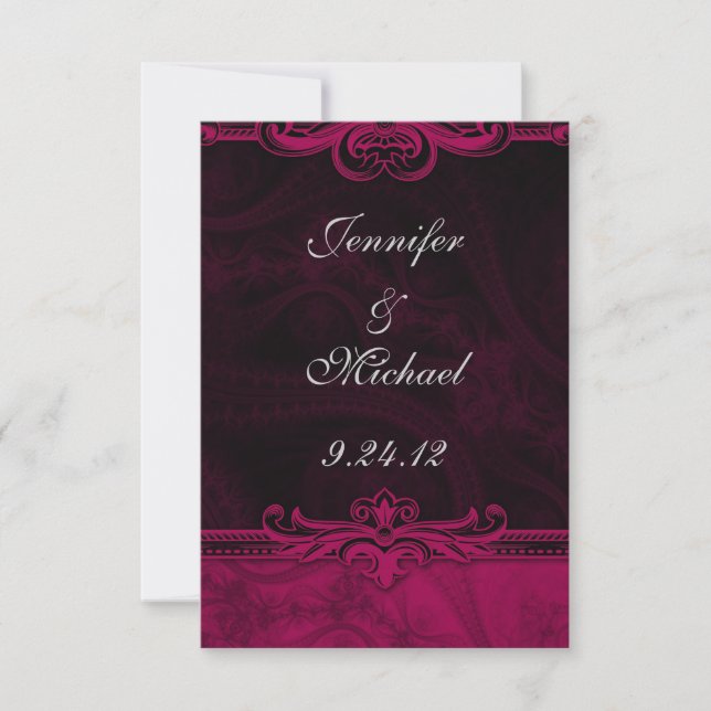 Cartões de Save the Date de casamento com renda ro (Frente)