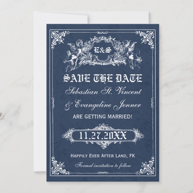 Cartões de Save the Date de Casamento de Conto de  (Frente)