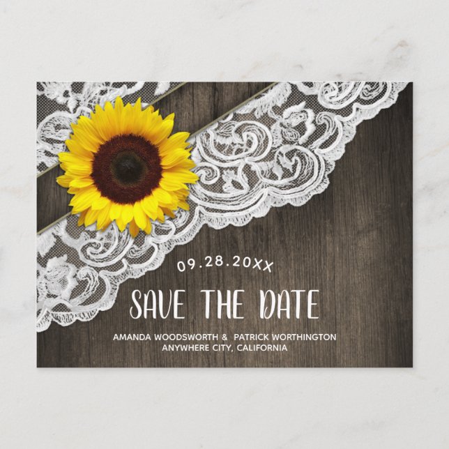 Cartões de Save The Date de casamento de madeira d (Frente)