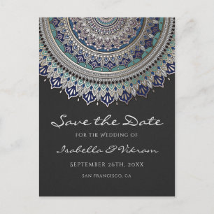 Cartões de Save the Date de casamento Mandala Eleg