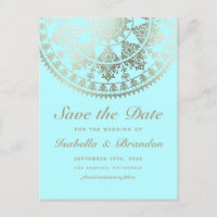 Cartões de Save the Date de Casamento Mandala Sola