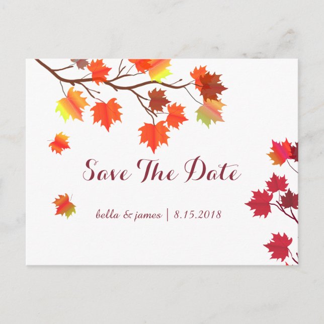 Cartões de Save the Date de Casamento Outono Borgo (Frente)