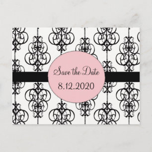 Cartões de Save the Date de Casamento Pink Chandel