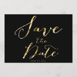 Cartões de Save The Date de Casamento Preto Elegan