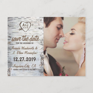 Cartões de Save the Date de casamento rústico de á