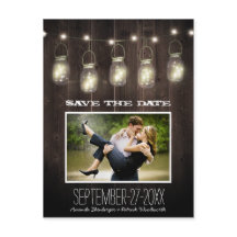 Cartões de Save the Date de Jarro de Pedreiro Rúst