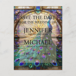 Cartões de Save the Date de Vidro Pintado com Pavã