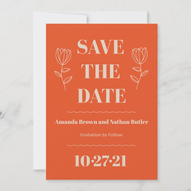 Cartões de 'Save the Date' Personalizados Minimali (Frente)