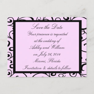 Cartões de Save The Date Pink Elegance