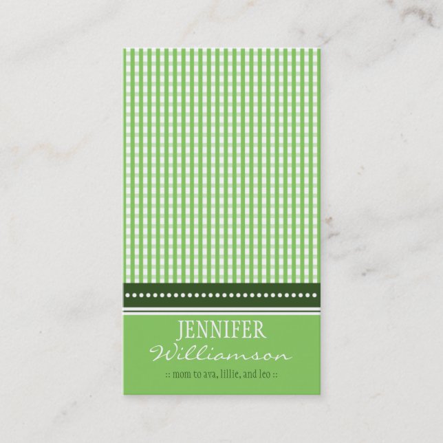 Cartões de Seleção de Mamães Gingham Personalizado (Frente)