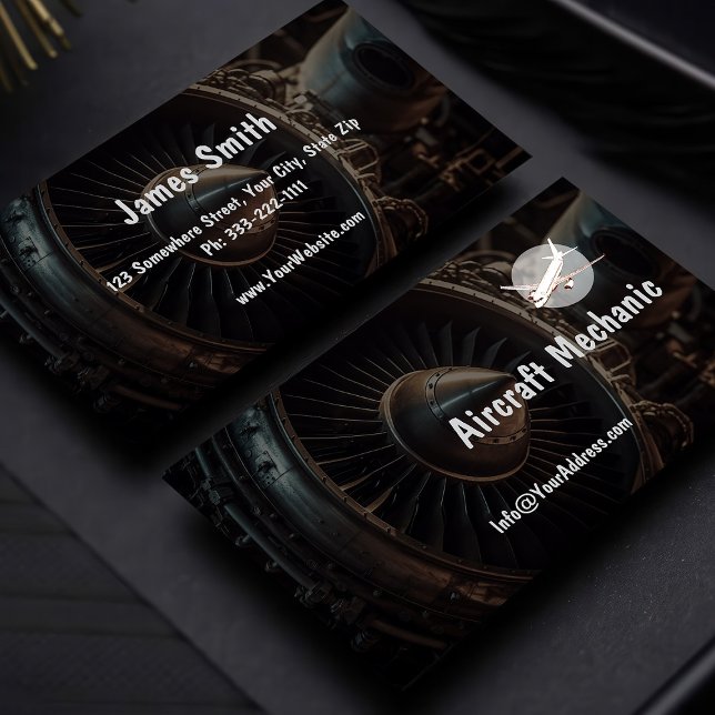 Cartões de serviços mecânicos para aeronaves profi (Criador carregado)