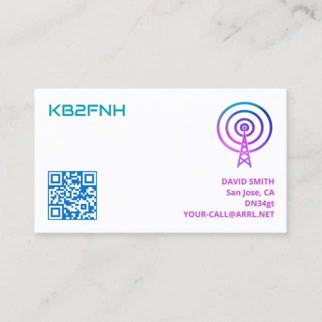 Cartões de Sinalização de Chamada Rádio Amadores c (Frente)