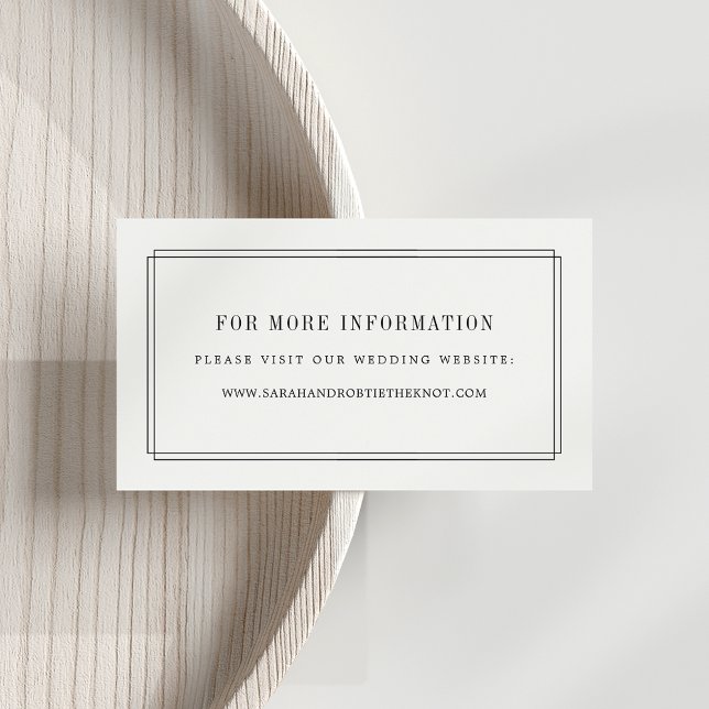 Cartões de Site de Casamento Atemporal | Preto e B (Criador carregado)