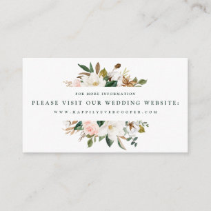 Cartões de Site de Casamento de Magnólia em Aquare
