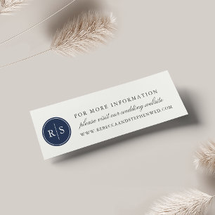 Cartões de Site de Casamento de Monograma de Cor P