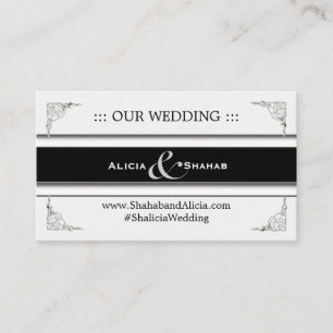 Cartões de site de casamento personalizados e boni